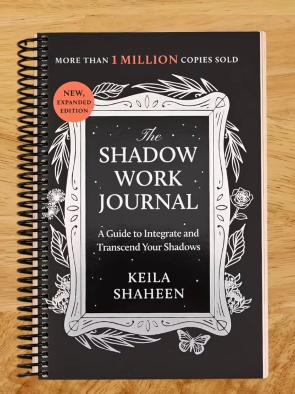 The Shadow Work Journal by Keila Shaheen - Black & White Spiral Journal